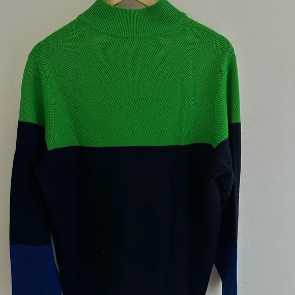 Ralph Lauren Men's Zip-Up Sweater in Green and Navy